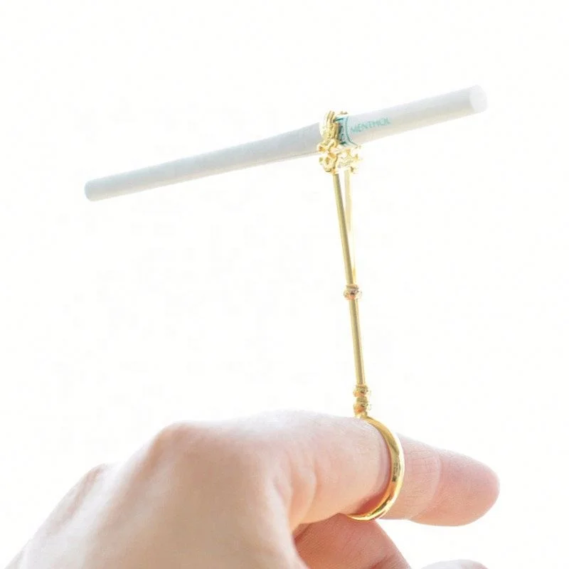 

Metal Hot Selling 16-17CM Cigarette Holder Adjustable Ring Smoking Pipe Accessories jhcentury, Gold/sliver/rose gold