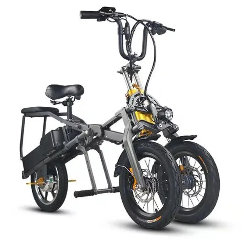 

Dokma scooter electric adult 14 inch 250w electric 3 wheel scooter bike for old man, Grey gold