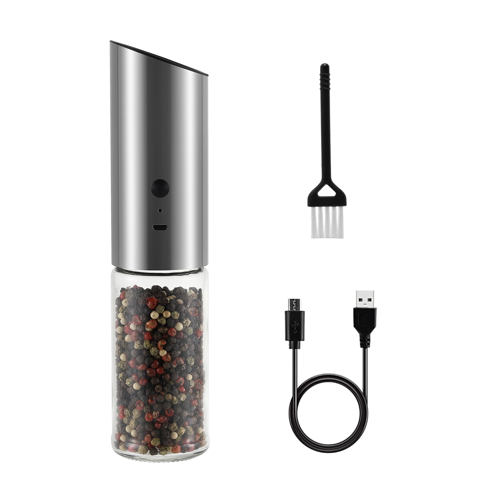 

USB Rechargeable Kitchen 304 Stainless Steel Ceramic Core Electric Adjustable Salt And Pepper Grinder