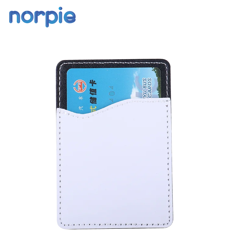 

High Quallity PU Leather Soft Sublimation Blank Card Holder for Phone, Brown/black