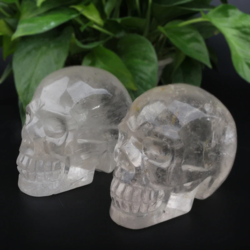 

Wholesale Natural Hand Carved Clear Quartz Skulls Crystal Skulls For Home Decoration