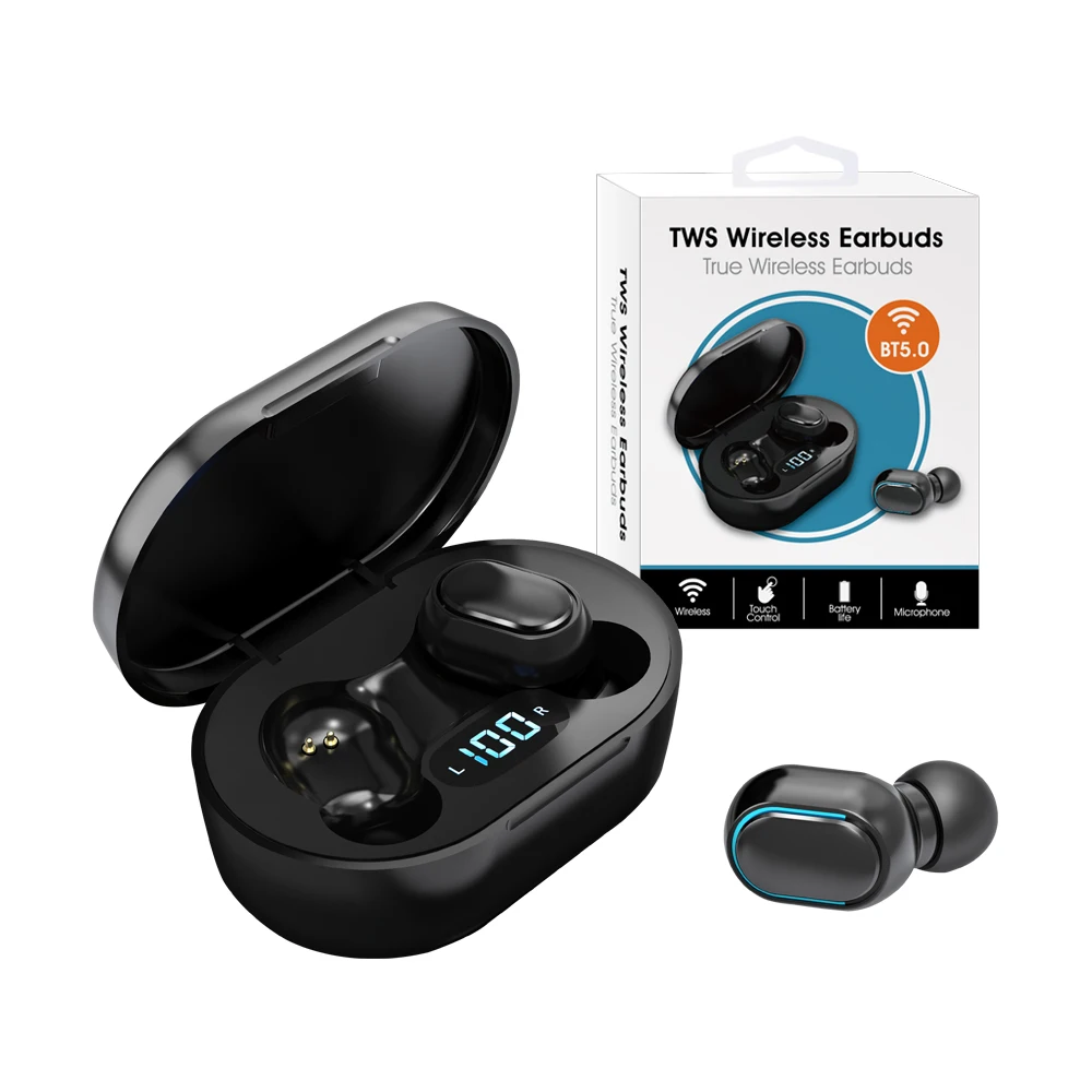 

Touch Control TWS with Mic LED Display Sport Wireless Earphone TWS BT Earphone True Wireless Earbuds with Charging Box Case, Black, white, green, yellow