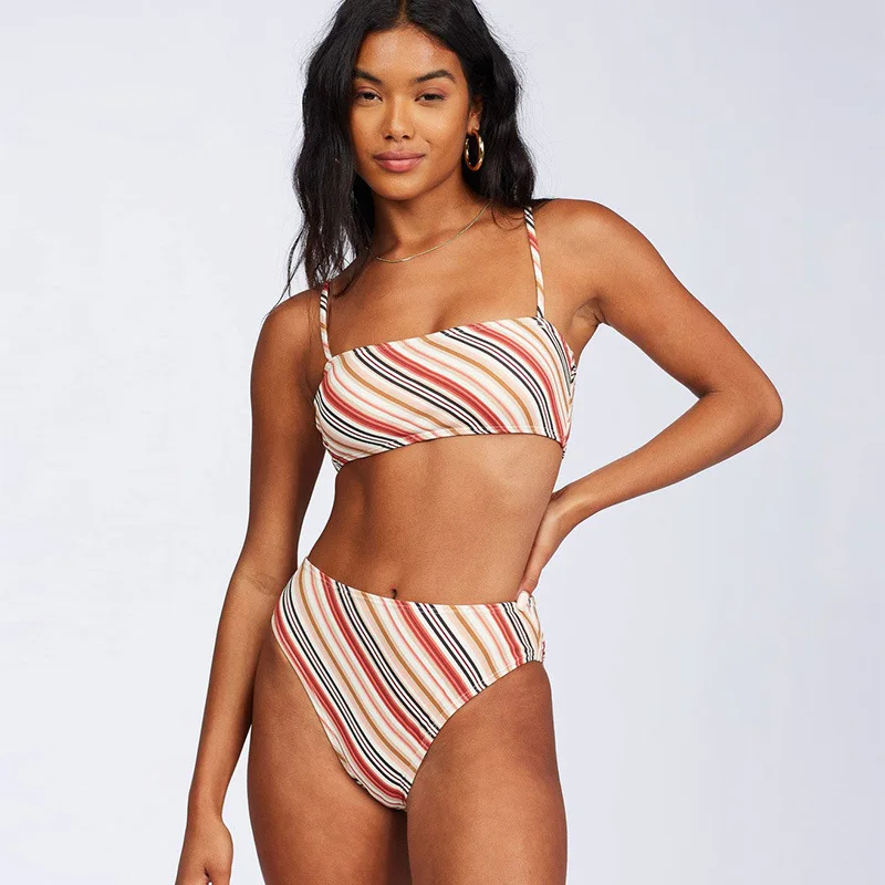

2021 two piece high cut sexy elastic custom bikini swimwear