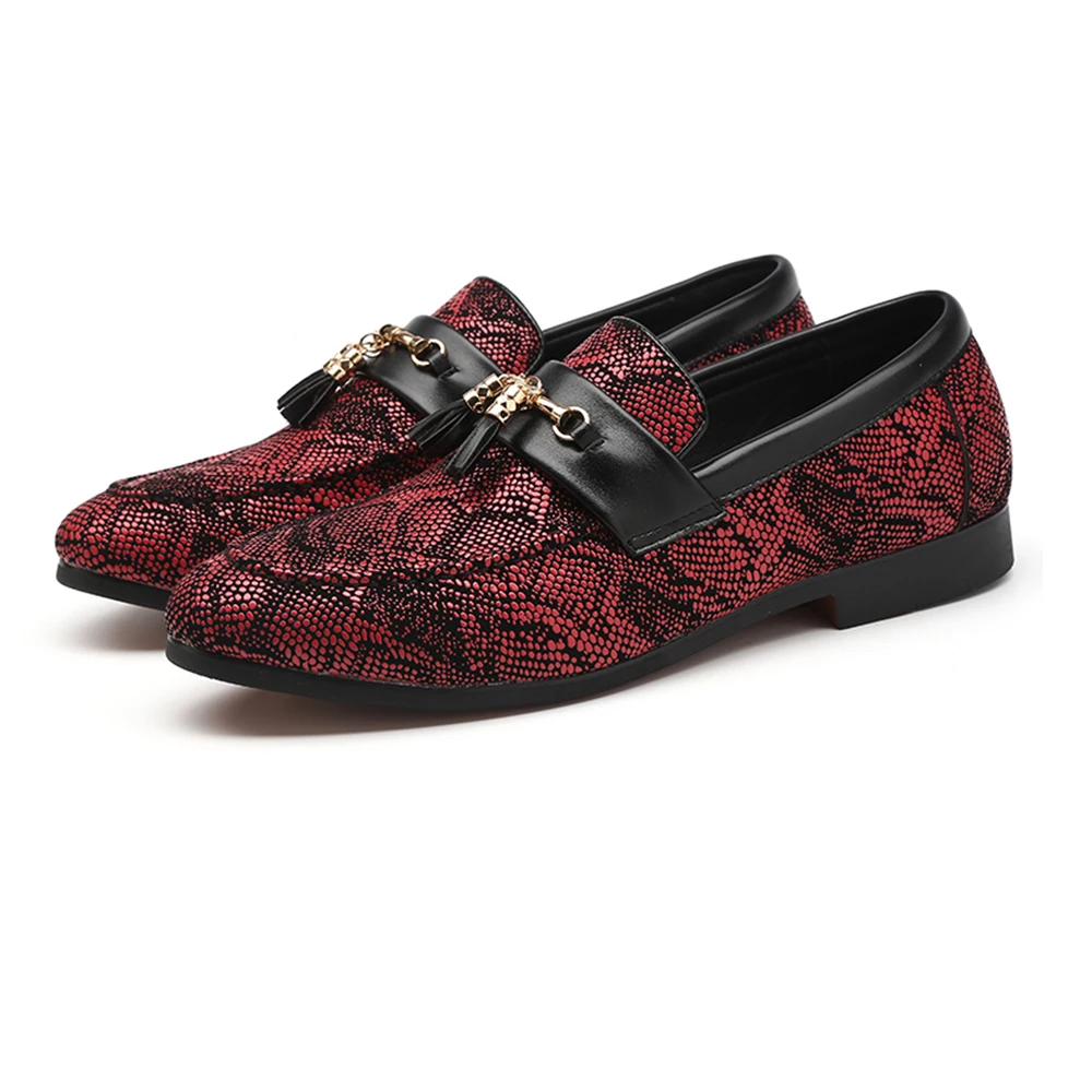 

Big Size 37-48 Men Women Loafer Small lizard skin Loafer Shoe Tassel Shoe 183
