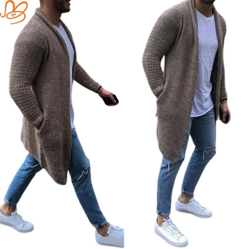 

2021 Men Fall Clothing Shawl Collar Mens Sweaters Long Sleeve Cardigan Sweater For Men, Picture color