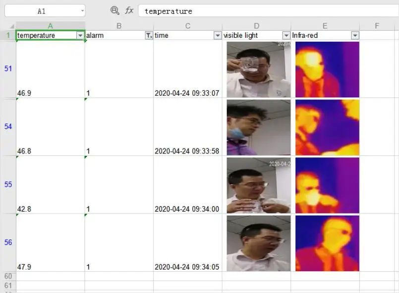 AI Inteligente Detección del cuerpo humano Sin contacto IR Seguridad IP CCTV Cámara termográfica