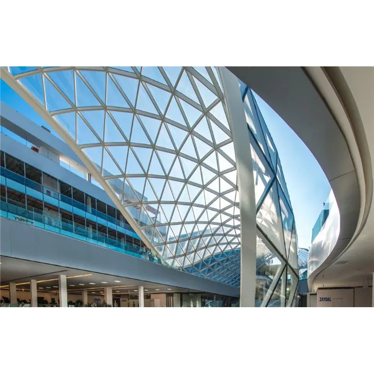Lfbjmb Light Steel Truss Curved Skylight Glass Atrium Roof Buy Glass