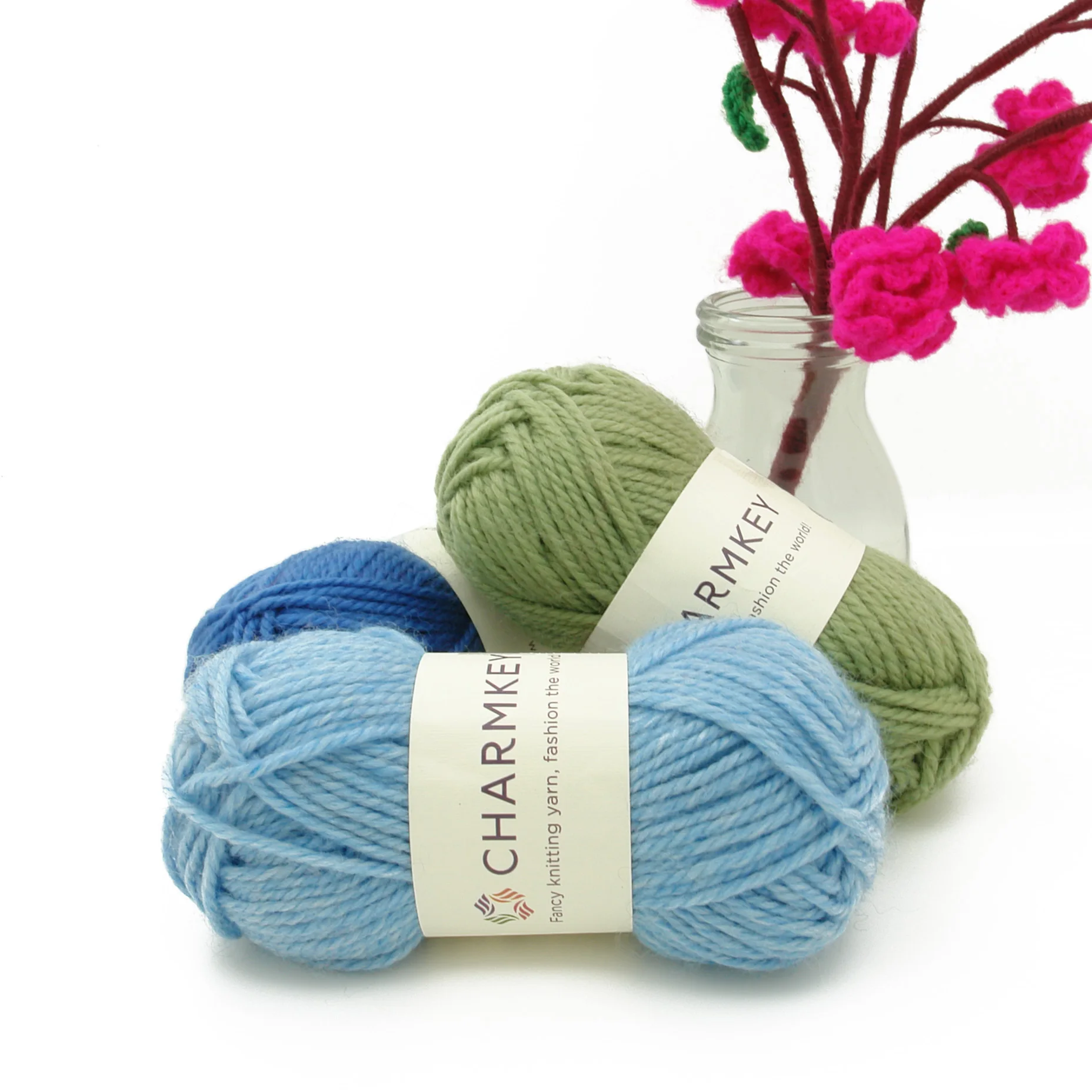 Charmkey Solid Twisted Cheap Acrylic Bkend Wool Bulky Yarn Turkey For