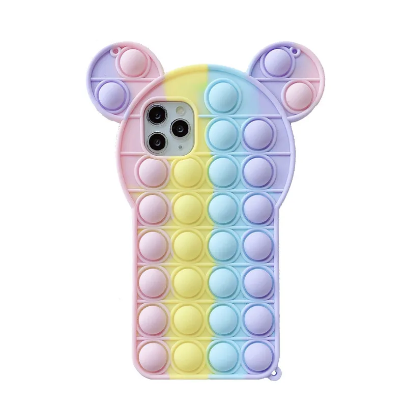 

RTS newest silicone fidget push popper bubble sensory mobile phone bags&cases phone case cover