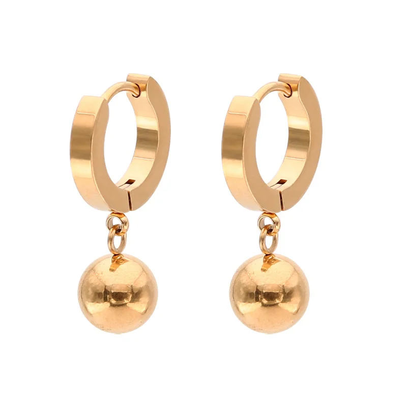 

316L customised ball dangling earring women's simple earring stainless steel geometric earrings