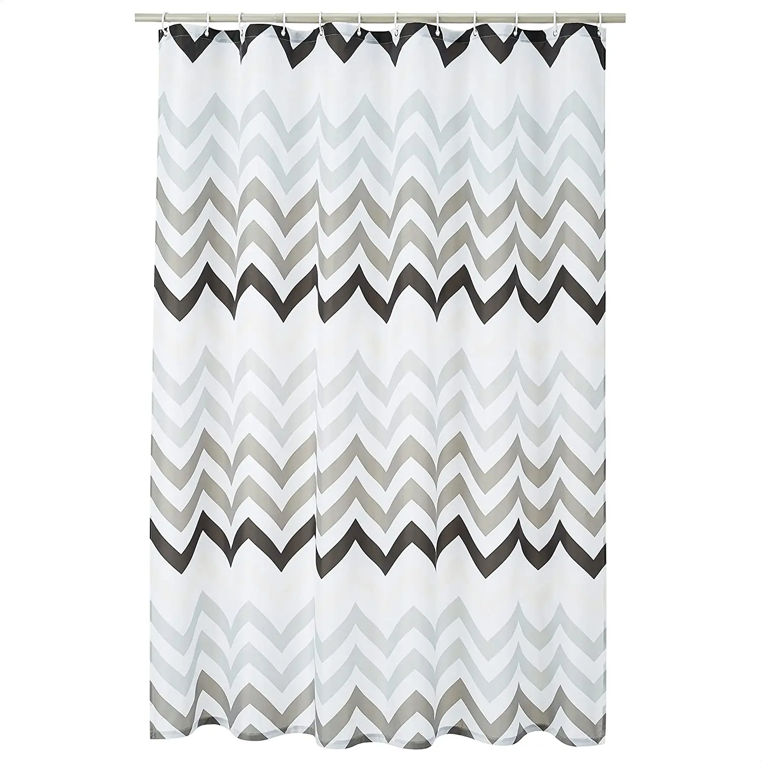 

Amazon hot sell Shower Curtain with Hooks - 72 x 72 Inch,Grey Ombre Chevron, Customized color