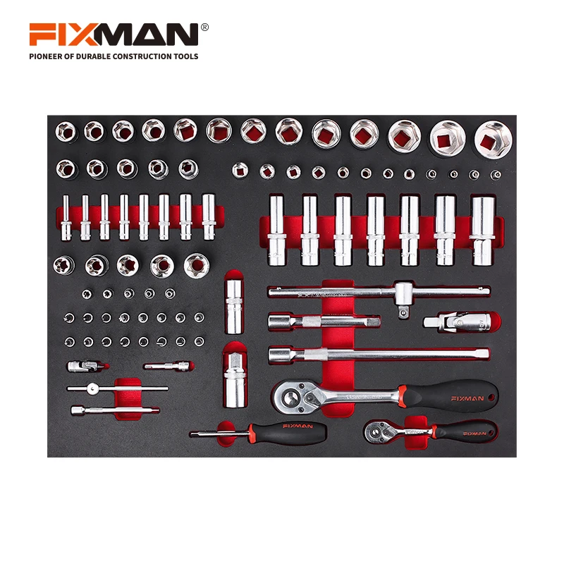Fixman 84 Pc 1/4" And 1/2" Socket Set In Eva Foam Modular For Tool