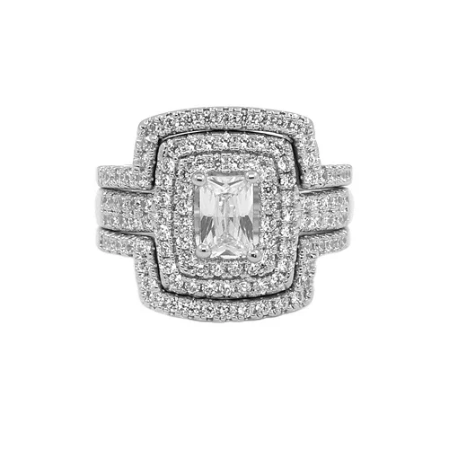 

RZH-RA13 925 Sterling Silver Jewelry Stack Ring Set Diamond Engagement Rings Jewelry Women