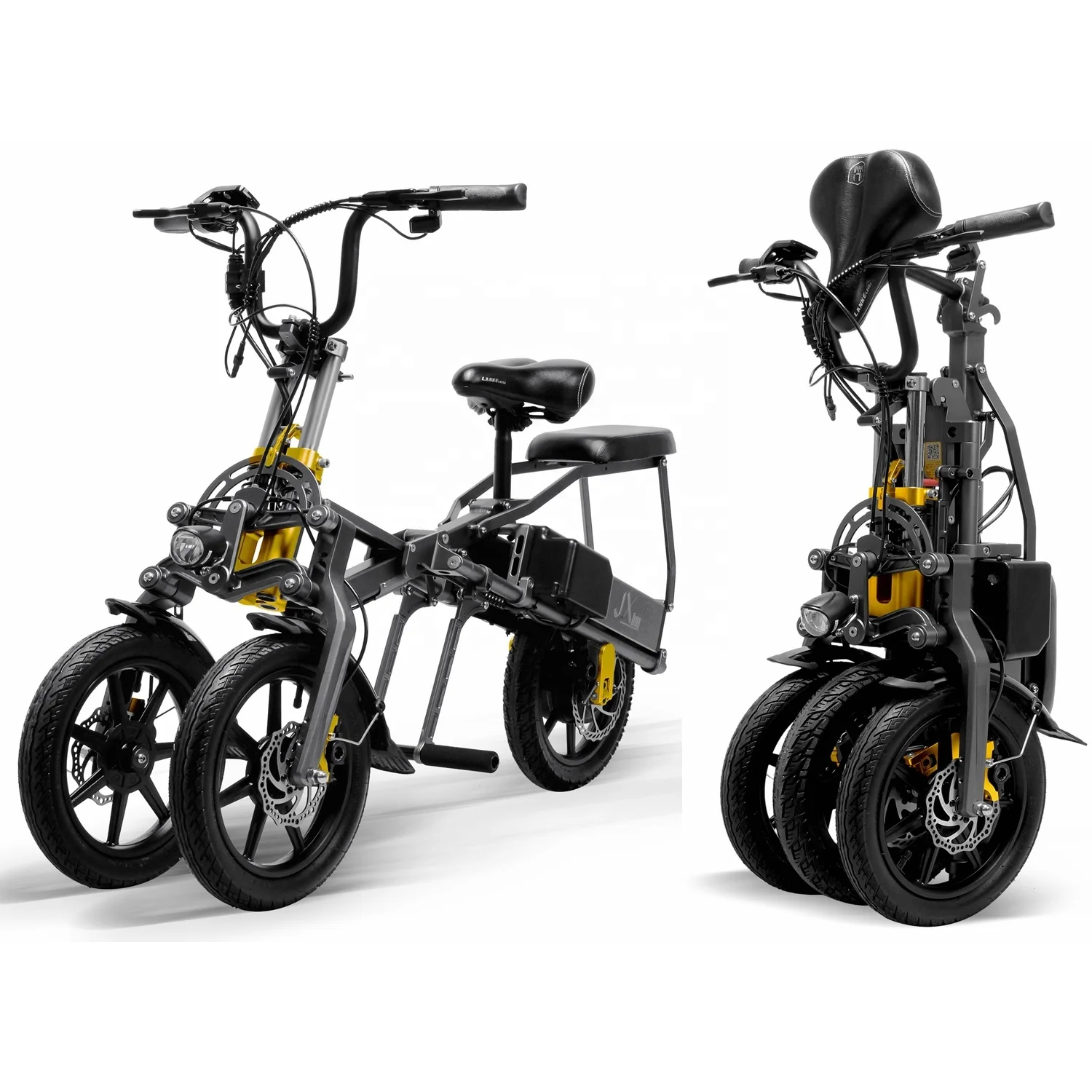 

14inch Fat Tire Folding Fast Portable 3 Wheel Sports E Bike Electric MTB Bicycle For Adults Kids