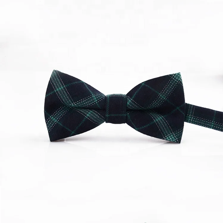 
Handmade red and green color scottish plaid cotton bow ties with packaging box men 