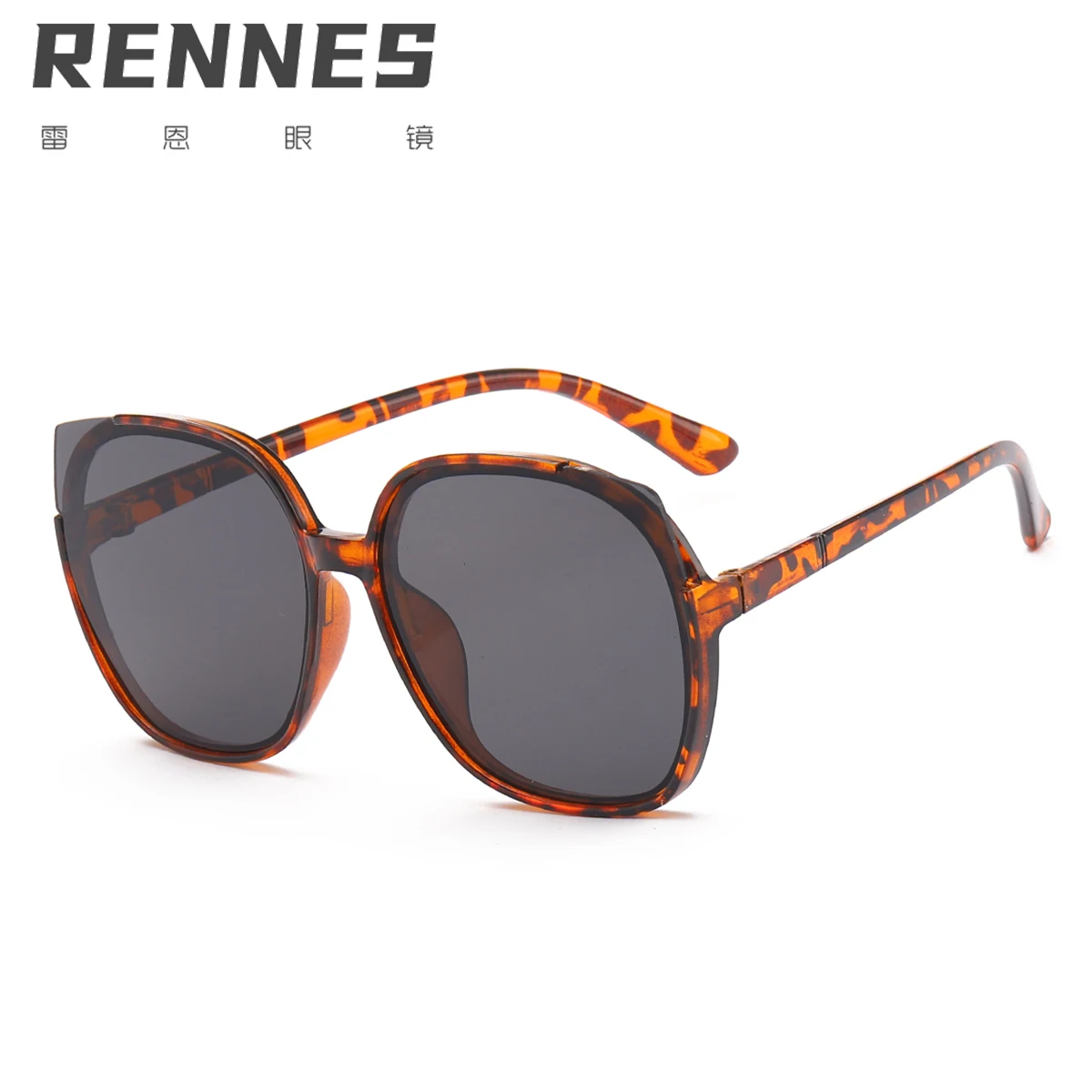 

Rennes 2021Fashion large frame cat's eye sunglasses women's round sunglasses TikTok street shot Internet celebrity sunglasses