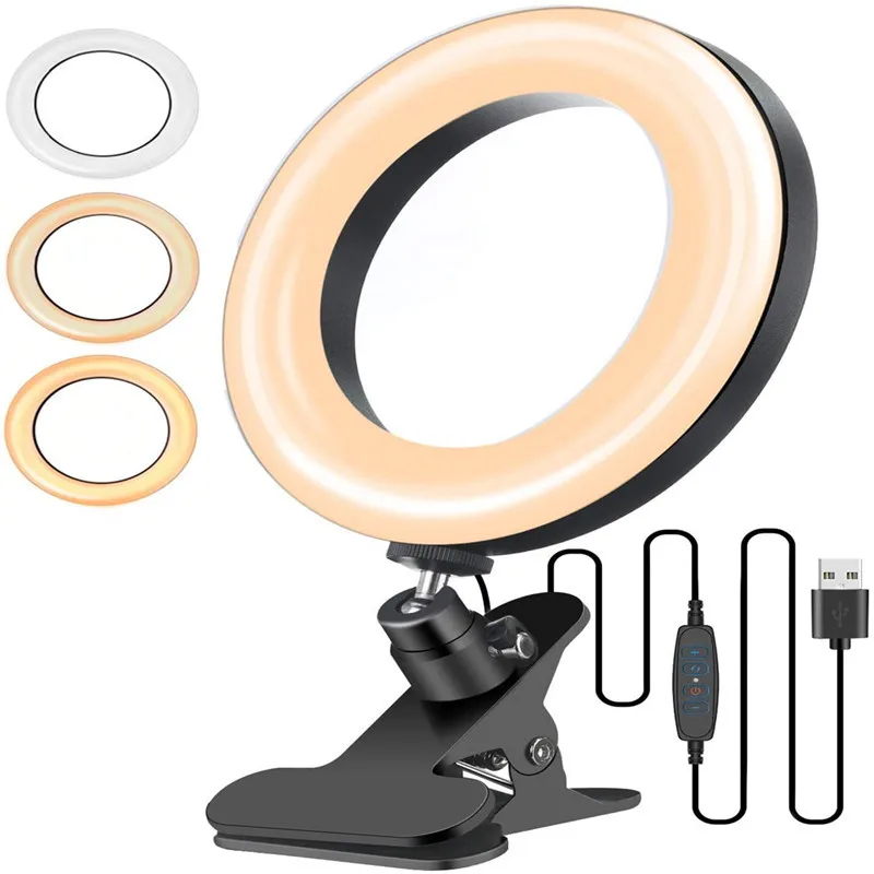 

Protable Selfie Ring Light Lamp Fill Light Ringlight With Clip for Youtube Live Streaming Studio Video LED Dimmable Photography