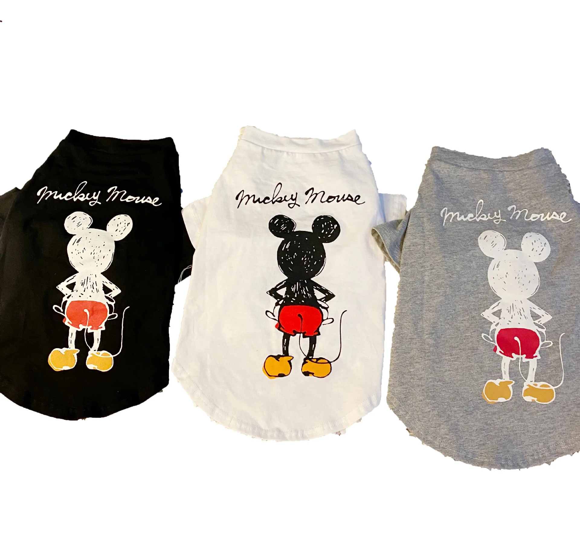 

Hot Selling Luxury Pet Clothes Cute Mickey Mouse T-shirt Fashion Classic Pet Apparel Comfy Matching Clothes