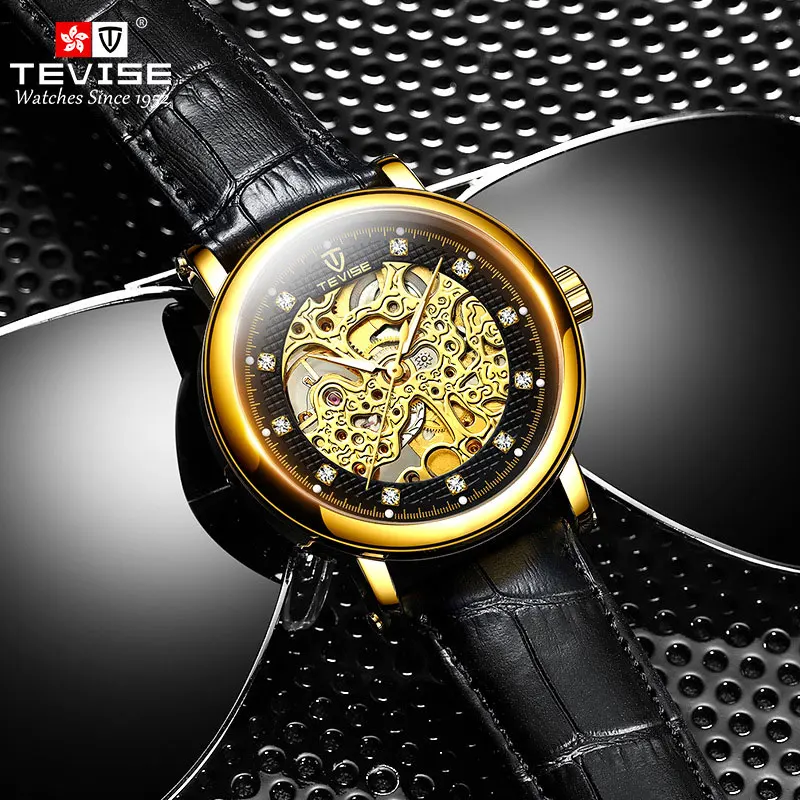 

High-end Gold Skeleton Mechanical Automatic Movement Luxury Oem Tourbillon Men Watch, Optional