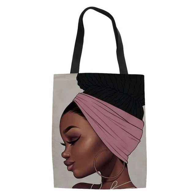 

Heavy Duty Shopping Bags Women Art Black African girl Printing Shopper Bag Teenagers College Book Bags Females Bolsa, As pictures or customized
