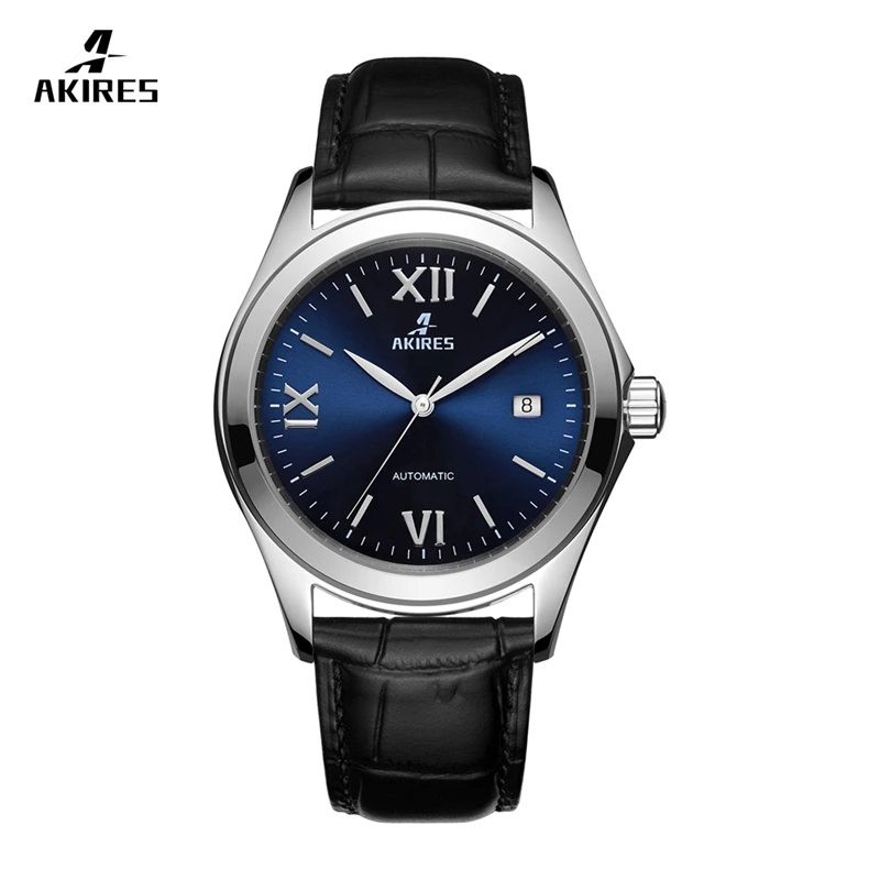 

ETA 2824 movement wrist watch stainless steel sapphire glass original genuine leather band Luxury Automatic Mechanical Watch