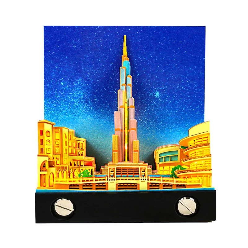 Hot Sale 3D Memo Pad Custom Calendar Tear Off Notepad Dubai Tower Harry Magic Castle Tree House Luxury Gift Items for Girls Boys