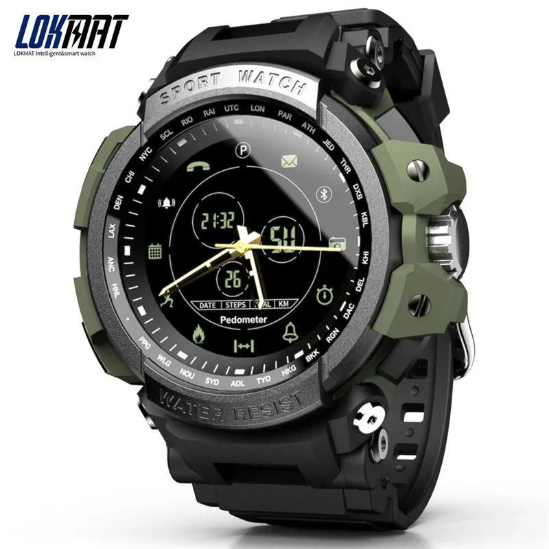 

LOKMAT Sport Smart Watch Professional 5ATM Waterproof Sports Call Reminder Digital Men Clock SmartWatch for ios and Android