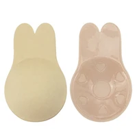 

Hot sexy images Rabbit shape strapless nude silicone Push-up nipple cover Backless sticky bra brallete for women girls