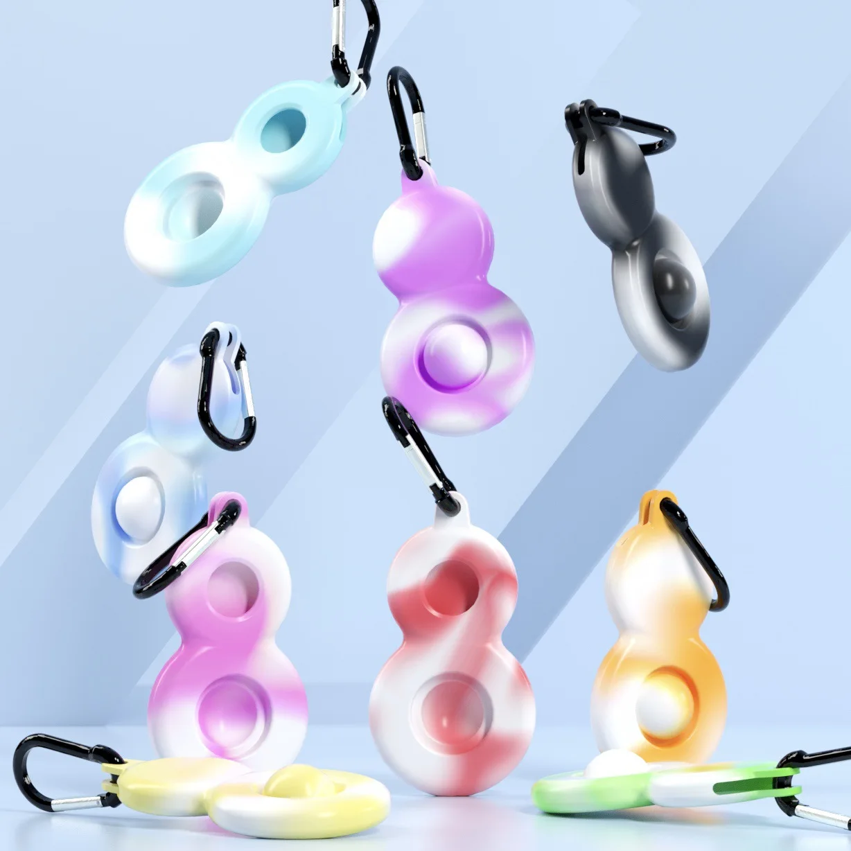 

Wholesale Portable Anti Stress Shockproof Anti-fall Anti-scratch Accessories Cover Silicone Protective Fidget Airtag Case, Multi