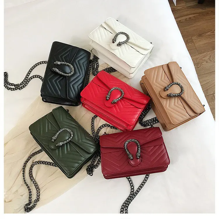 

Wholesale 2021 Snakeshead Luxury handbag ladies Brand bags designer cross-body Bag Ladies Purses, 6 colors