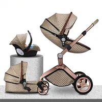 

2020 China Hot Mom Original Manufacturer Eco-friendly Folding Baby Stroller Aluminum Alloy Carriage 3 in 1 Baby Pram