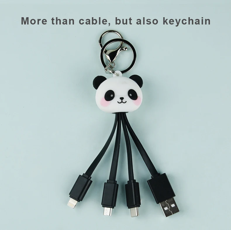 Cute Cartoon Round Three-in-One Data Cable Multi-Head Charging Cable