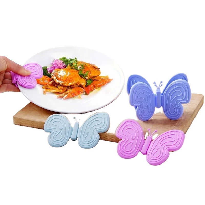 

FY Butterfly Shaped Fridge Magnet Silicone Anti-scalding Insulation Plate Clamp Device High Quality Heat Resistant Gloves, Red