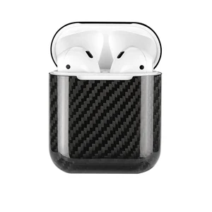 100% Real Carbon Fiber Headphones Case Box for Apple AirPods Case LED Bluetooth Wireless Earphone Cover Accessories