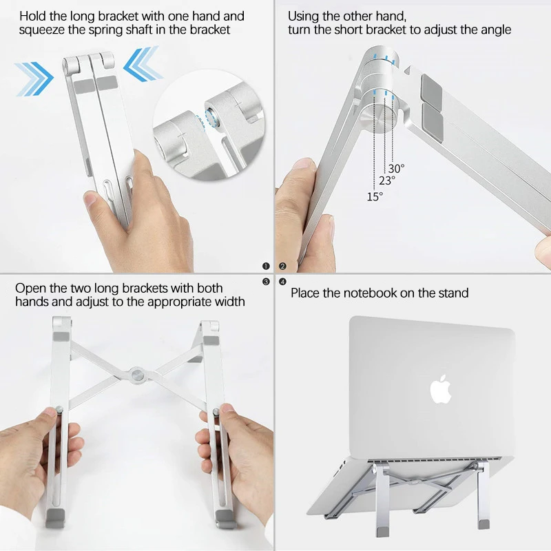 
Laptop Stand Height Angle Adjustable Computer Laptop Holder Compatible with MacBook, Air, Pro, Dell XPS, Samsung 