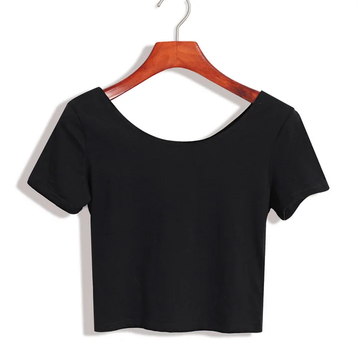 

Fashion bulk plain women fitness cropped tops custom t shirts wholesale online shopping, Stock color /custom color