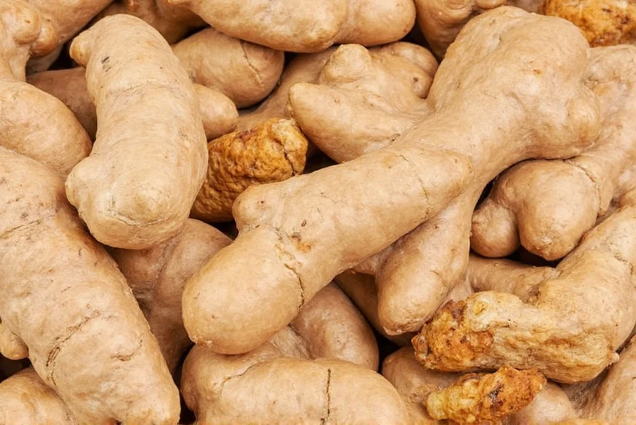 Ginger plant showing above ground growth and underground rhizomes