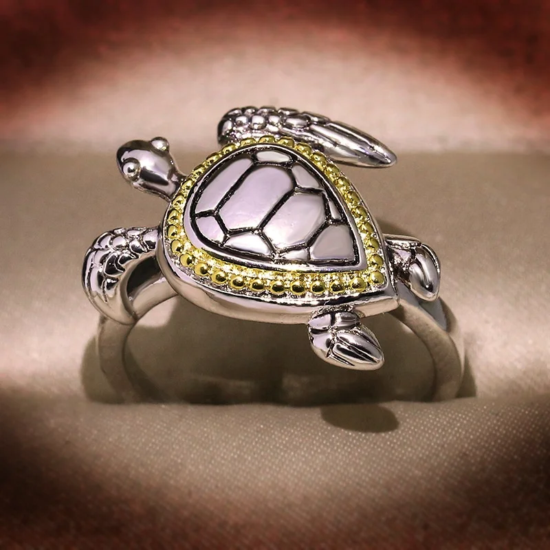 

Hip Hop Street Jewelry Tortoise rings Women Girls Animal Jewelry rings