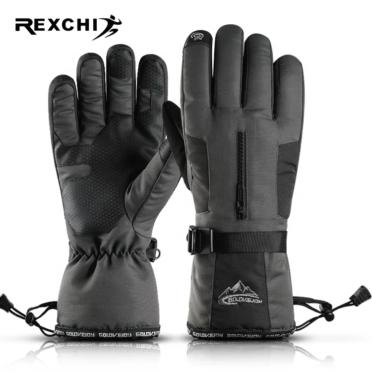 

REXCHI SK02 Waterproof Custom Logo Printed Snowboard Ski Snow Gloves Motorcycle Sensitive Gloves Winter Men, Has 2 colors