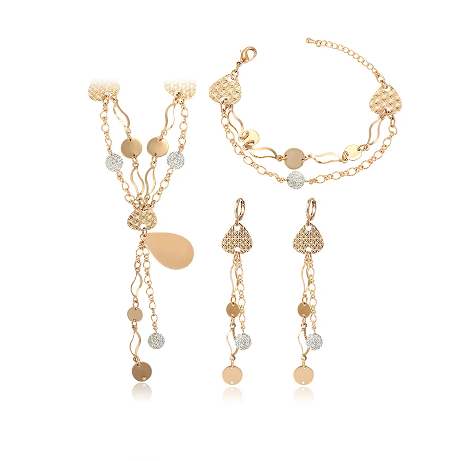 

65642 Xuping wholesale Fashion zircon tassel ladies jewelry set