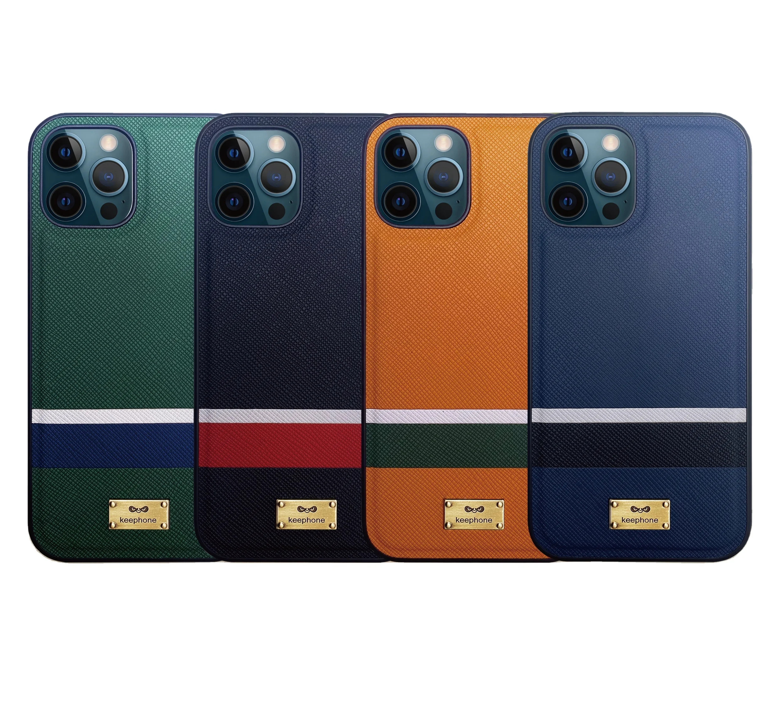 

keephone Fashion design luxury leather Phone Case for iphone 12 back cover real leather phone case, Multiple colour