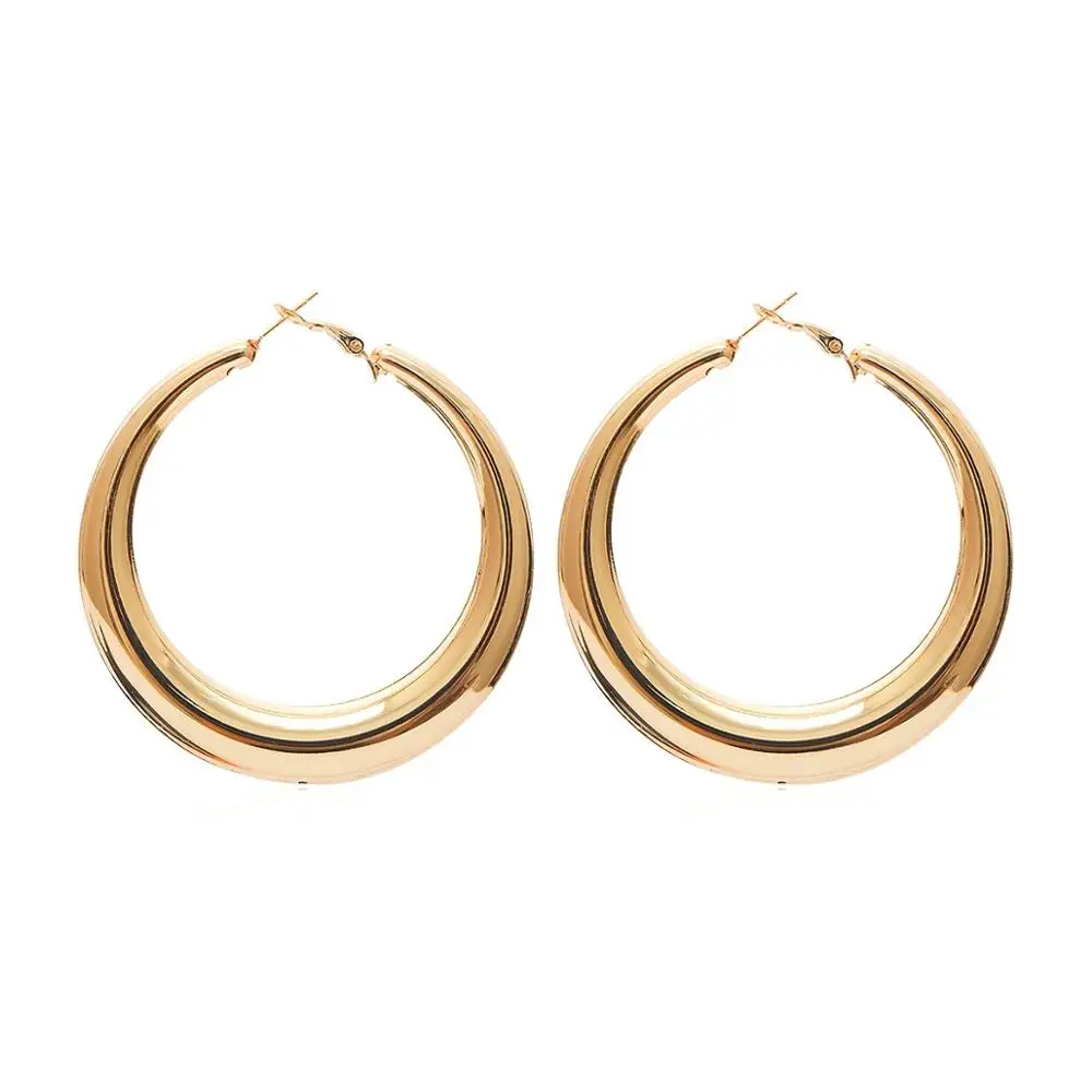 

C&J Personal Design Statement 18K Gold Plated Large Round Hoop Earrings