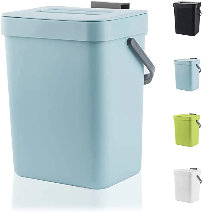 

DS1059 Kitchen Cabinet Hanging Waste Bin Garbage Can Bucket Plastic Hanging Waste Basket Wall Mounted Trash Can with Lid