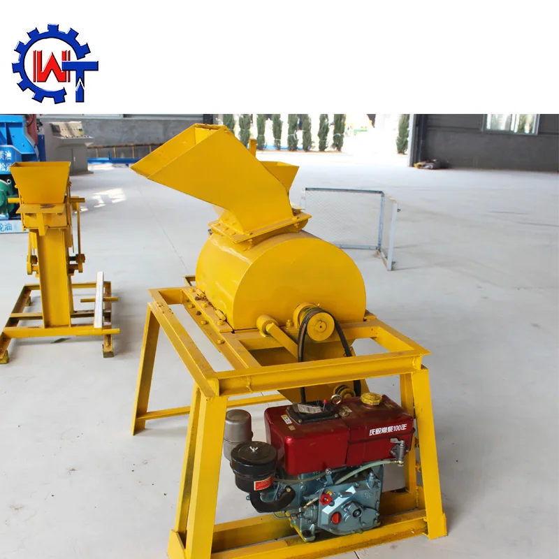 
Small soil crusher crushing machine for clay soil mud interlocking brick making machine 
