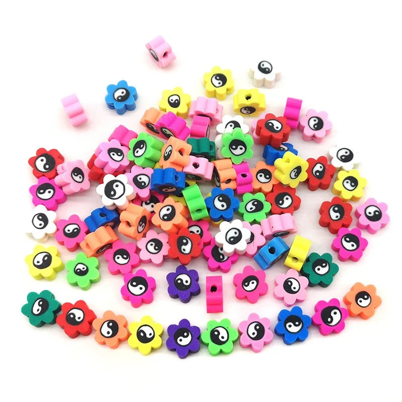 

Amazon 100 Pcs 10mm Mixed Flower Shape Tai Chi Clay Bead for Jewelry Making Bracelet Necklace