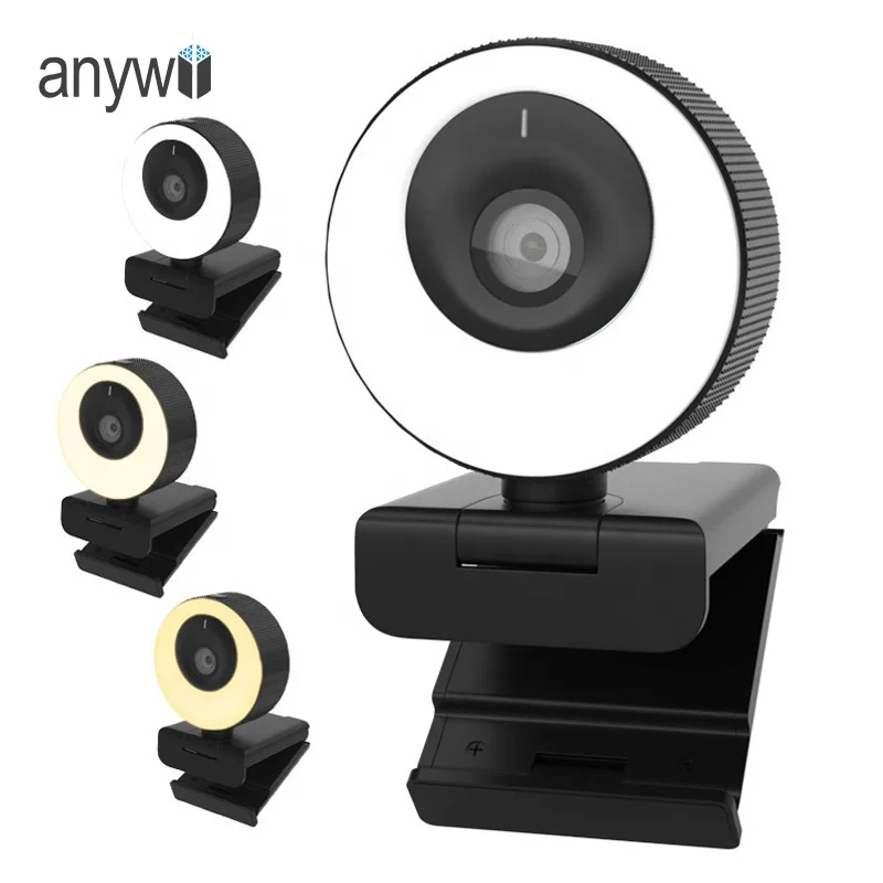 

Anywii FCC CE RoHS 60fps ring light web cam live stream camera usb 1080p webcam hd web camera