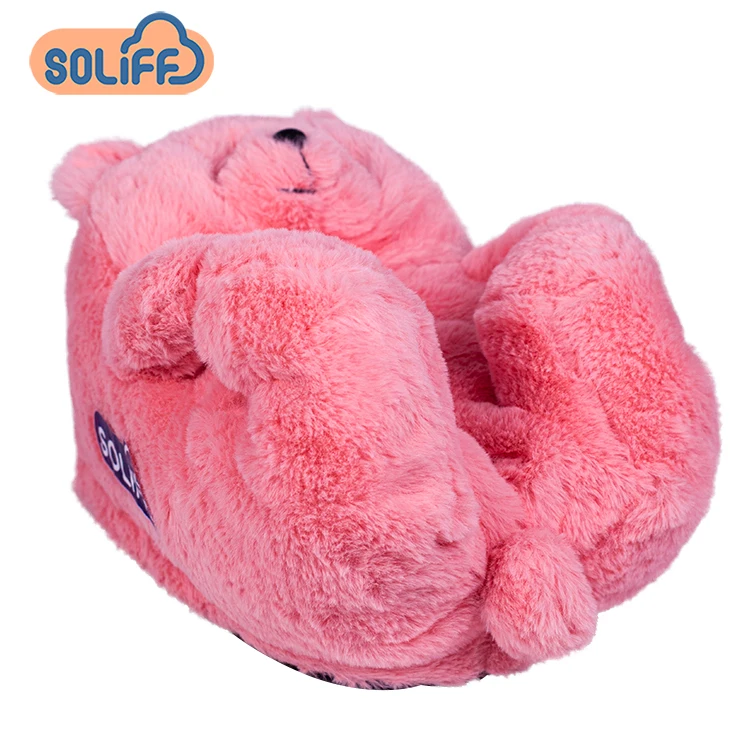 

Cheap Customizable logo teddy bear Slippers Indoor Lady Shoe Women House Slipper Plush