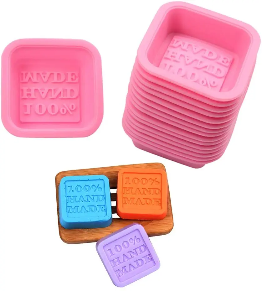 

100% Food Grade Approved Hand Made Soap Moulds Silicone Soap Mold, Pink or according to your request .