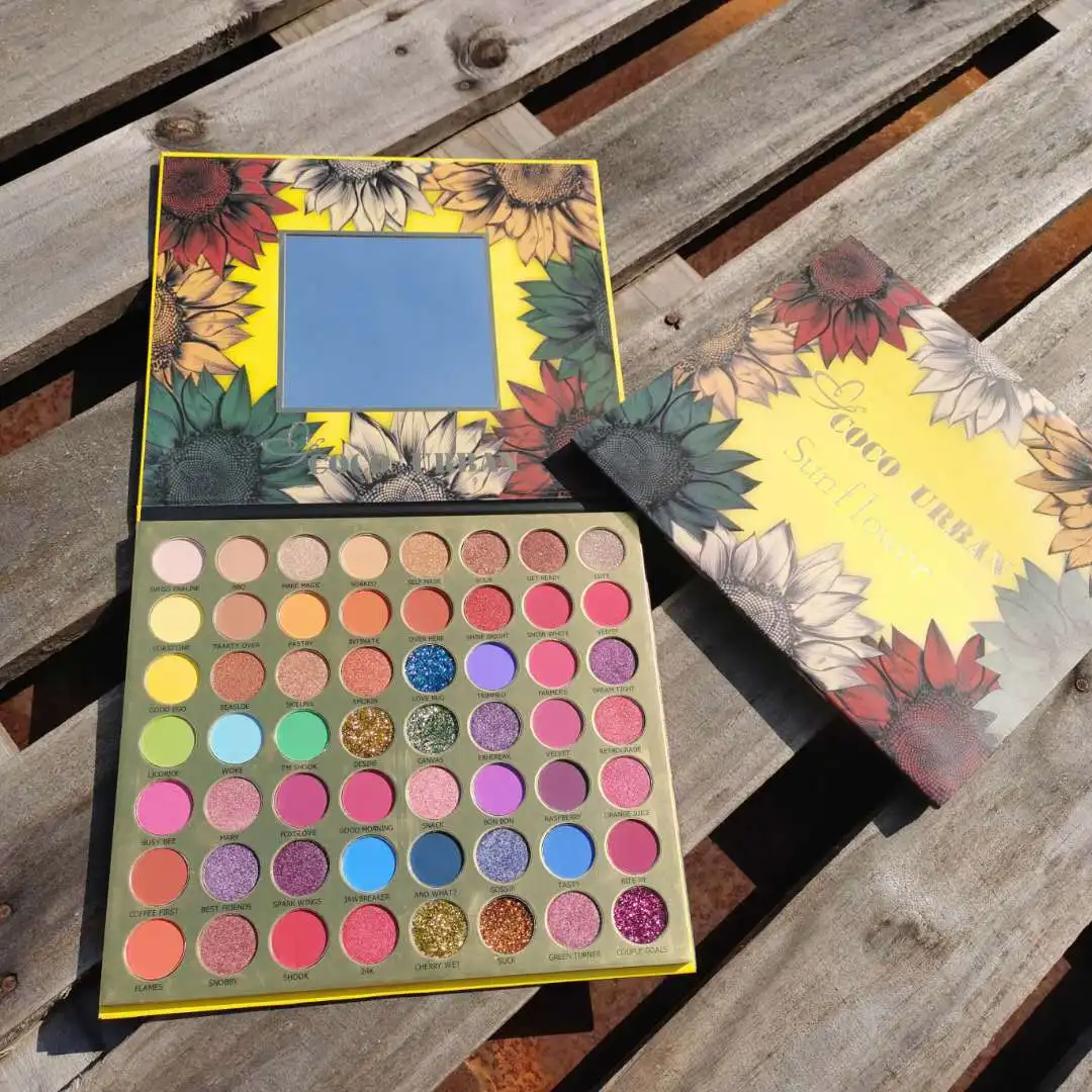 

2022 Newest Wholesale 56 Colors Sunflower Pearlescent Matte Bright Colorless Stage Makeup Eyeshadow Palette