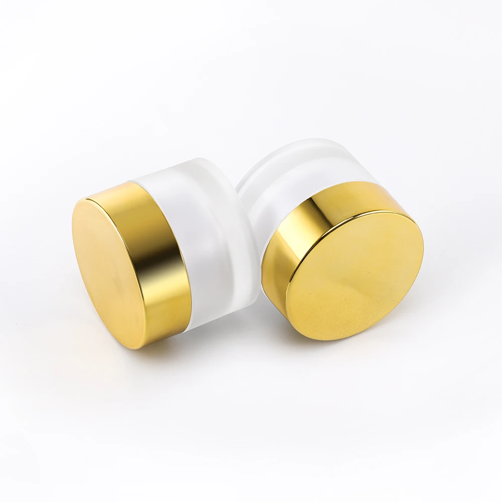 
gold silver cap frosted 50g acrylic round scrub jar cosmetic cream container in stock 